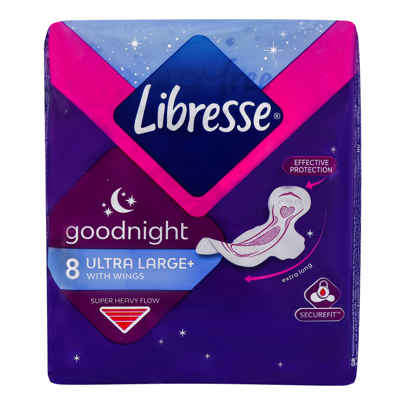Гігієнічні прокладки Libresse Ultra Goodnight Large + 8  шт.