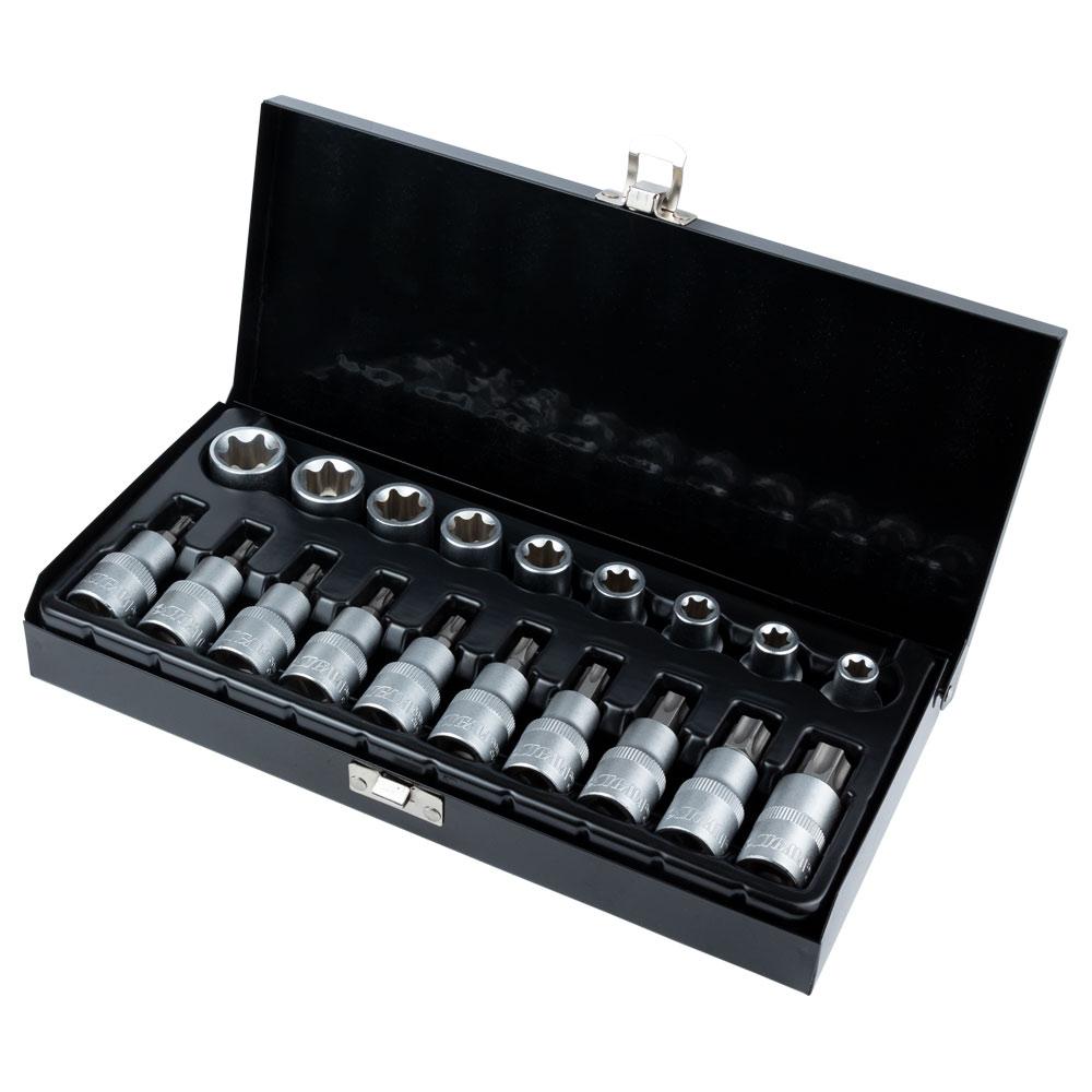 Набір насадок і біти з насадками Torx 1/2" 19 шт CrV (метал. кейс) SIGMA (6086661), фото 1