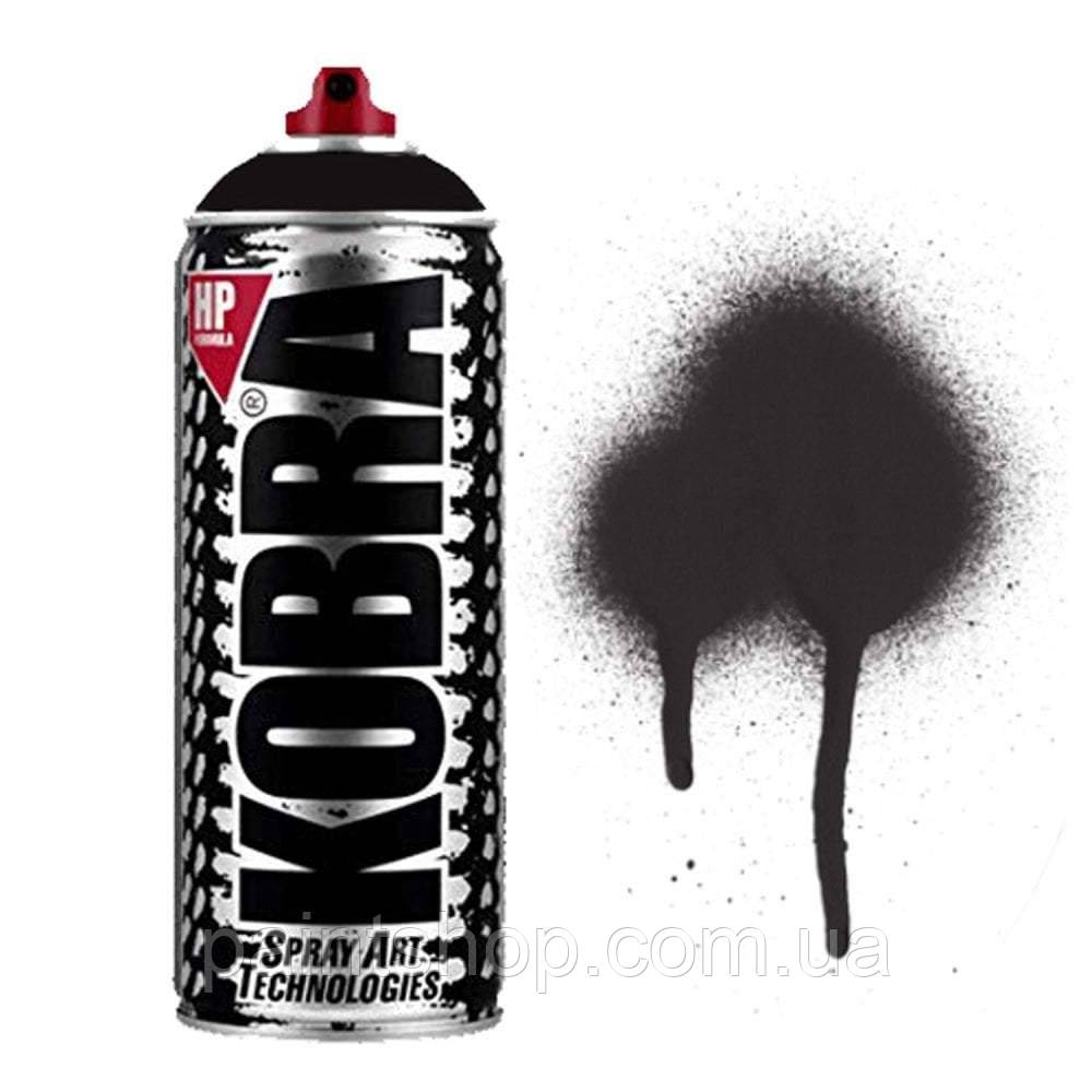 Аерозольна фарба Kobra HP-054 Satin Black (Чорний матовий) 400 мл