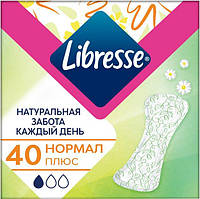 Гигиенические ежедневные прокладки Libresse Natural Care Pantyliners Normal+ 40 шт.