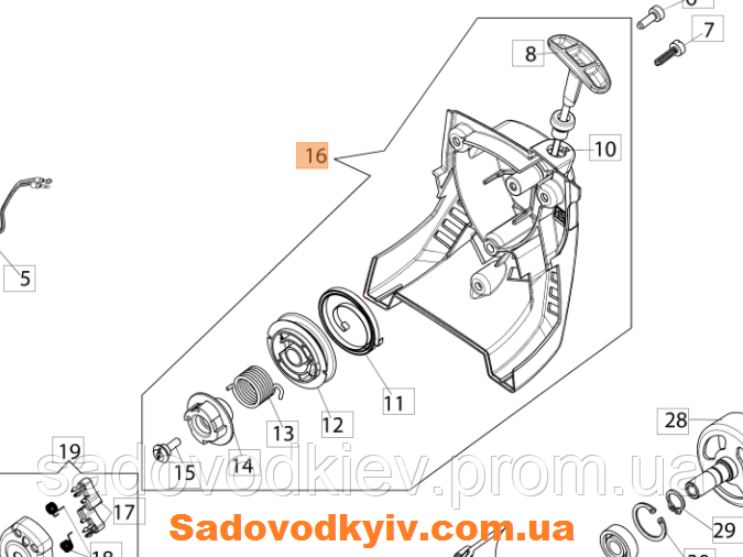 Стартер у зборі для мотоноживок Oleo-Mac BC 241 HL / H (61370233AR)