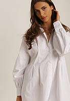 Стильное летнее платье-рубашка с длинным рукавом, Белое платье-рубашка, Платье рубашка женское GP