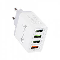 USB 4x сетевое зарядное устройство 5/9/12В 7А, Fast Charger