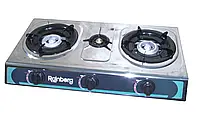Настольная газовая плита Rainberg RB-02, кухонная плита на 2 конфорки, электроплита, плита электрическая GP