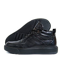 Мужские зимние кожаные ботинки ZG Black Exclusive