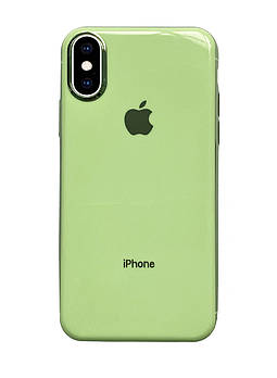 Чохол Silicone Glass Case для iPhone Xs Max (01) Mint м'ятний