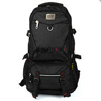 Городской, туристический рюкзак с уплотненной спинкой R-Mountain черного цвета, большой рюкзак с расширением