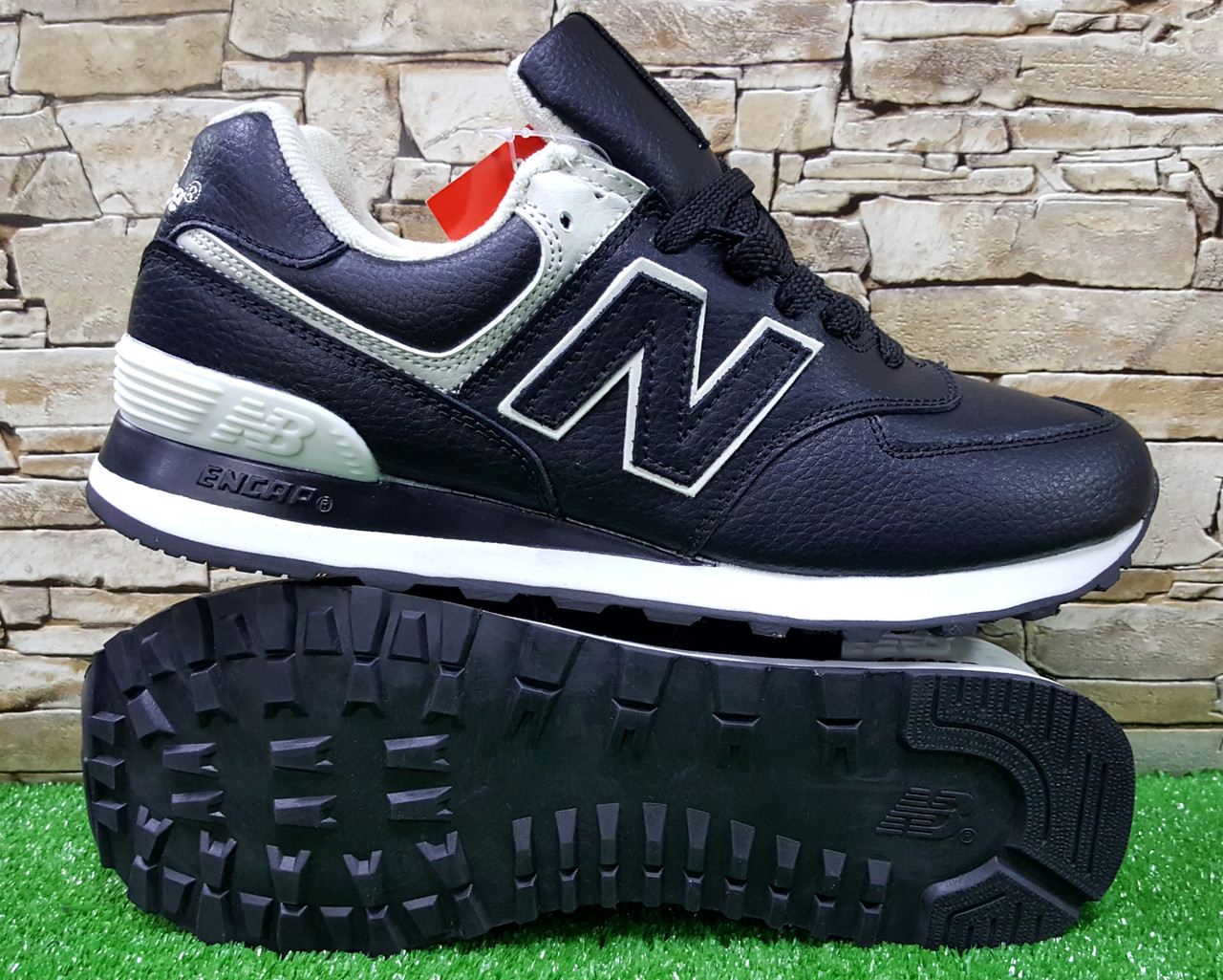 Чоловічі кросівки New Balance Black/White ML574EGK, шкіра,оригінал, 46р