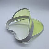 Жіночий пластиковий прозорий козирок лого брендований лимонний салатовий зелений, фото 2