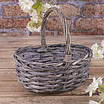Корзина декоративна плетена овальна сіра 1927-2