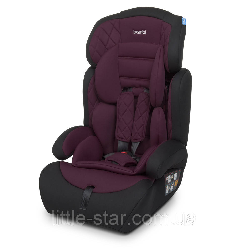 Автокрісло бустер Bambi M 3546 Purple, фіолетовий, група 1+2+3