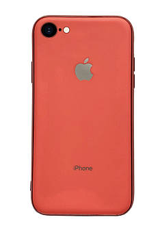 Чохол Silicone Glass Case для iPhone 8 (02) Coral кораловий