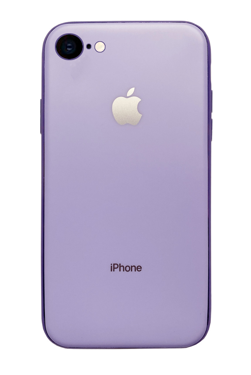 Чохол Silicone Glass Case для iPhone 7 (03) Lilac ліловий