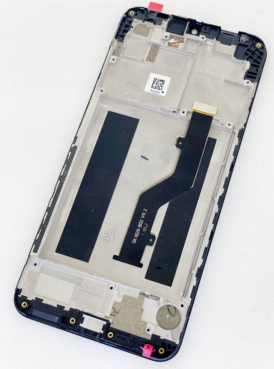 Дисплей (екран) для ZTE V10 Vita Blade + тачскрин, чорний, з передньою панеллю