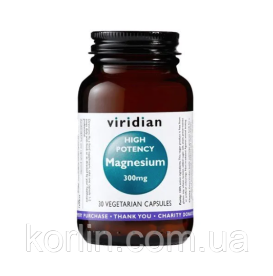 Магній 300 мг Оксид Цитрат Дигіліцинат Магнію 30 кап Viridian Magnesium 300 mg Англія Доставка з ЄС