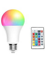Светодиодная лампа RGB 15W LED с пультом лампочка ргб экономка