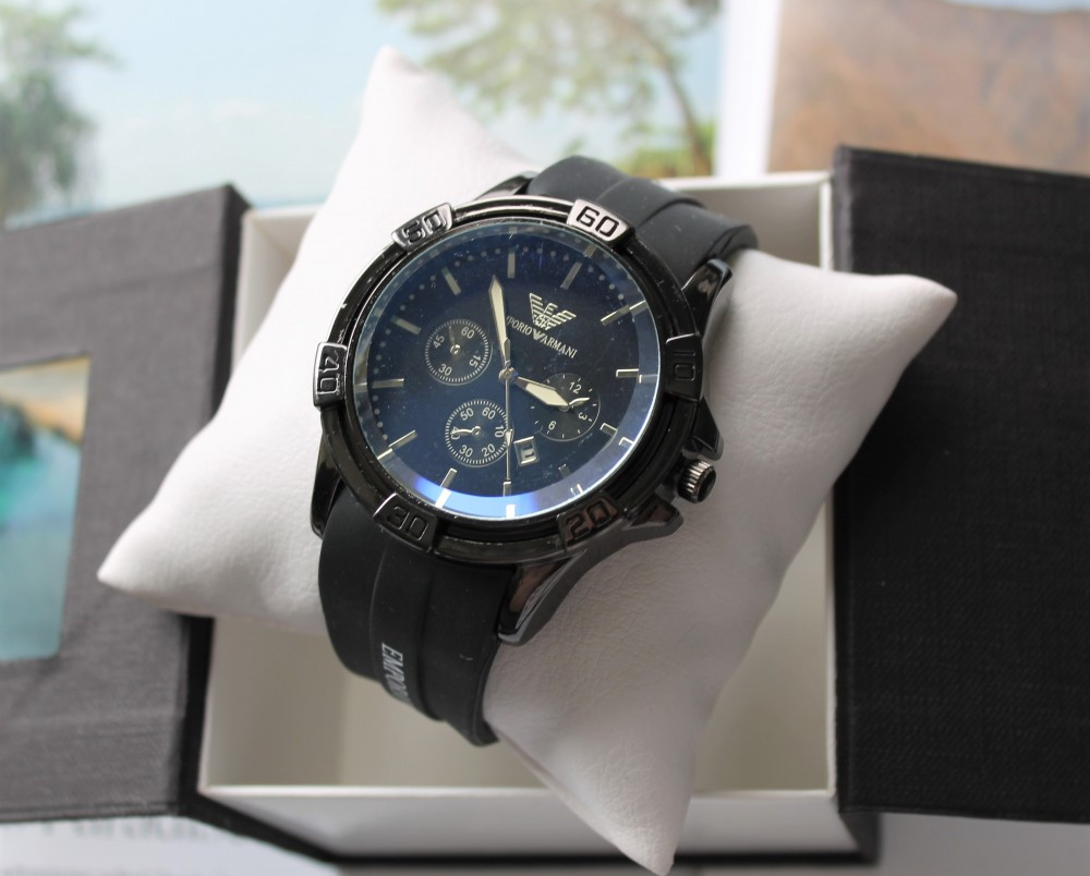 Чоловічий наручний годинник Armani total black