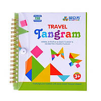 Танграм (Tangram) Дорожня магнітна гра головоломка 150 завдань