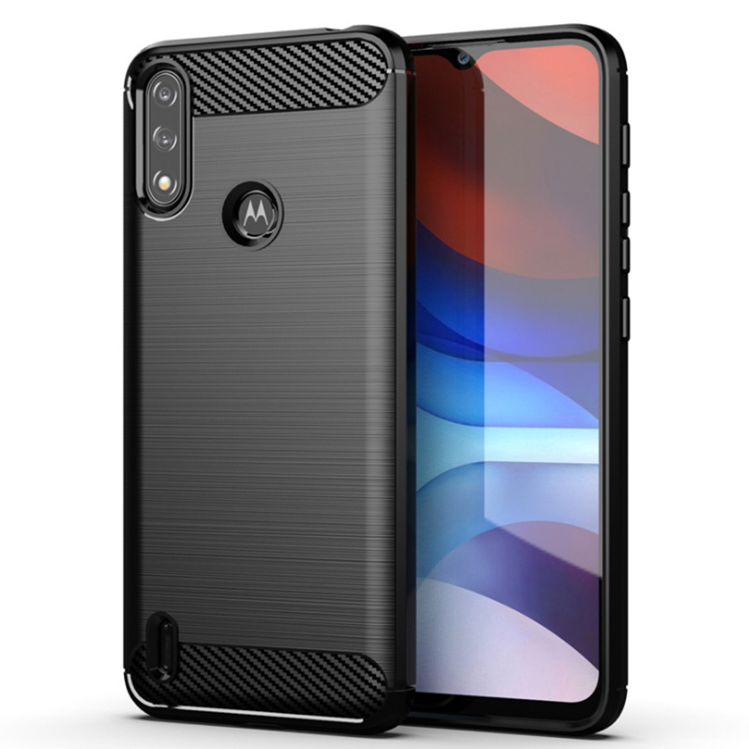 Протиударний TPU чохол Rugged Carbon для Motorola E7i Power (XT2097) | Mofan | чорний