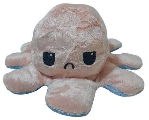 Іграшка м'яка восьминіг двосторонній OCTOPUS 7931, бежево-блакитна, фото 3
