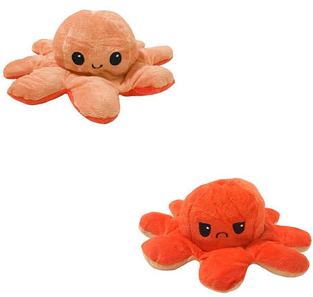 Іграшка м'яка восьминіг двосторонній OCTOPUS 7931, жовто-помаранчева, фото 1
