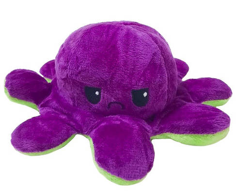 Іграшка м'яка восьминіг двосторонній OCTOPUS 7931, зелено-фіолетове, фото 4
