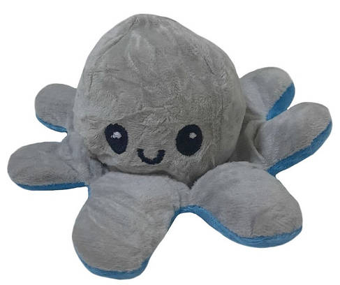 Іграшка м'яка восьминіг двосторонній OCTOPUS 7931, сіро-блакитна, фото 3