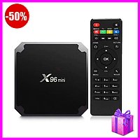 Приставка смарт тв бокс smart tv box x96 mini 4-ядерна 2Гб/16Гб, портативний гаджет для телевізора