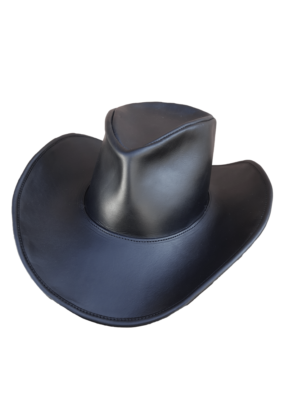 Ковбойський шкіряний капелюх ручної роботи чорний, фото 1