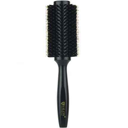 Брашинг у коробці для волосся Salon Professional з комбінованою щетиною D=3.3 см, чорний дерев'яний, фото 1