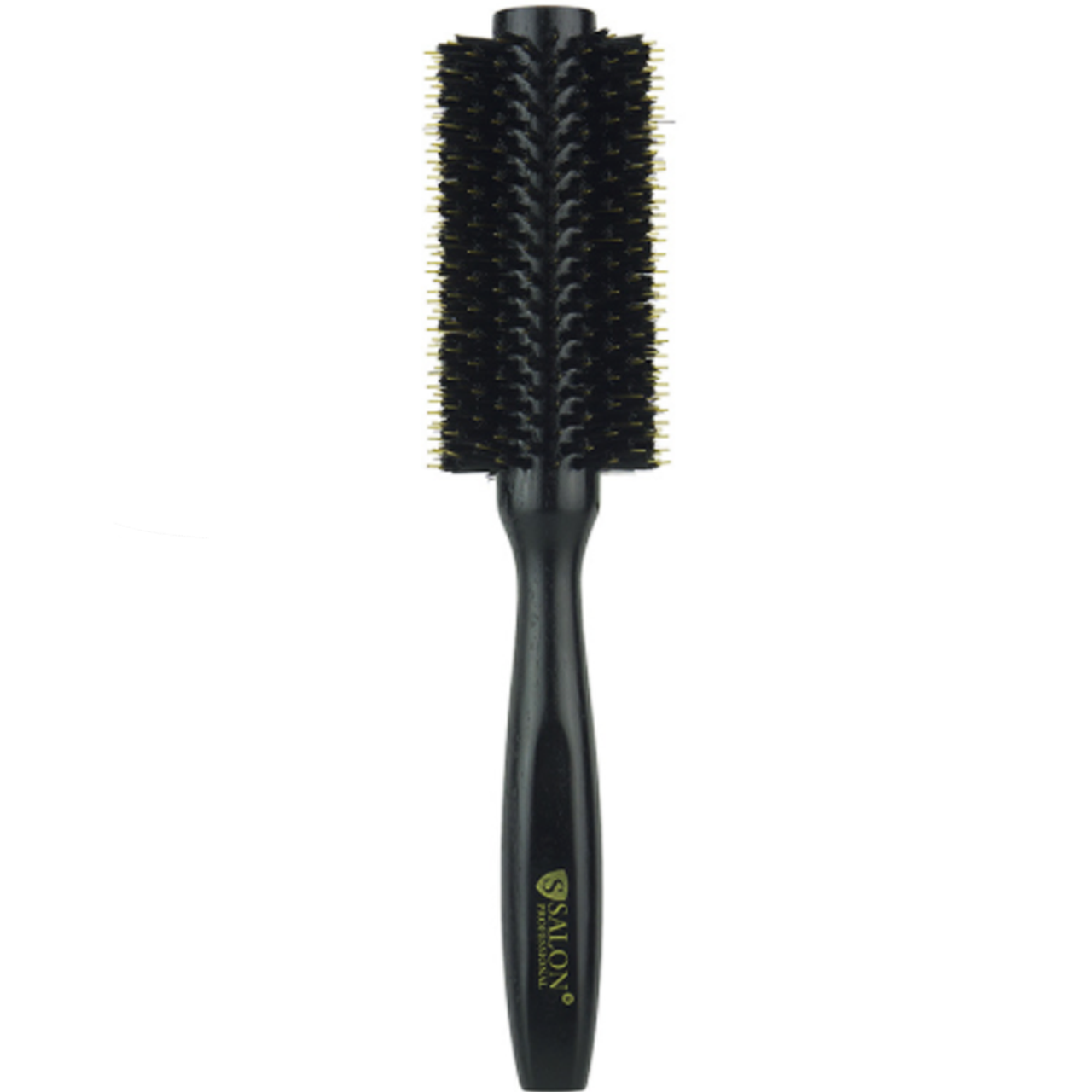 Брашинг у коробці для волосся Salon Professional з комбінованою щетиною D=2.5 см, чорний дерев'яний