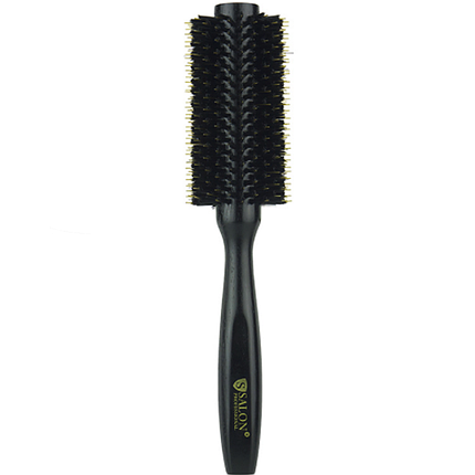 Брашинг у коробці для волосся Salon Professional з комбінованою щетиною D=2.5 см, чорний дерев'яний, фото 1