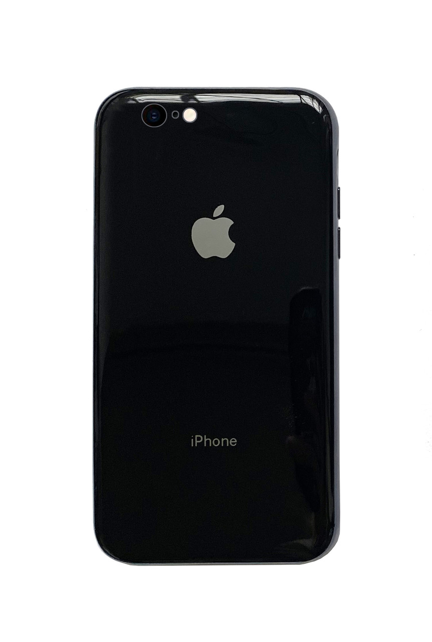 Чохол Silicone Glass Case для iPhone 6/6s (05) Black чорний