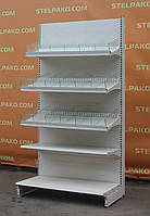 Торговый кондитерский пристенный стеллаж «Колумб» (Украина), 210х102 см., кремовый, Б/у