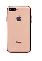 Чохол Silicone Glass Case для iPhone 7 Plus (06) Rose Gold рожеве золото