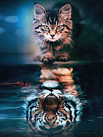 Алмазна Мозаїка SHLab Хижий Кошеня Набір Вишивки Камінням SH-23646 20x30 см (Повна Викладка)