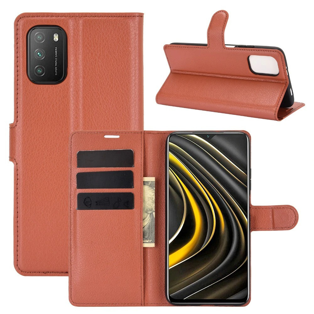 Чохол-книжка Litchie Wallet для Poco M3 Brown