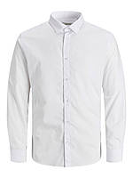 Рубашка JJJOE SHIRT LS PLAIN 12187222-White-Fit:/SLIM Jack & Jones L Белый