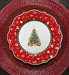 Тарілки новорічні, порцелянові набір 6 шт 21 см 985-117-6