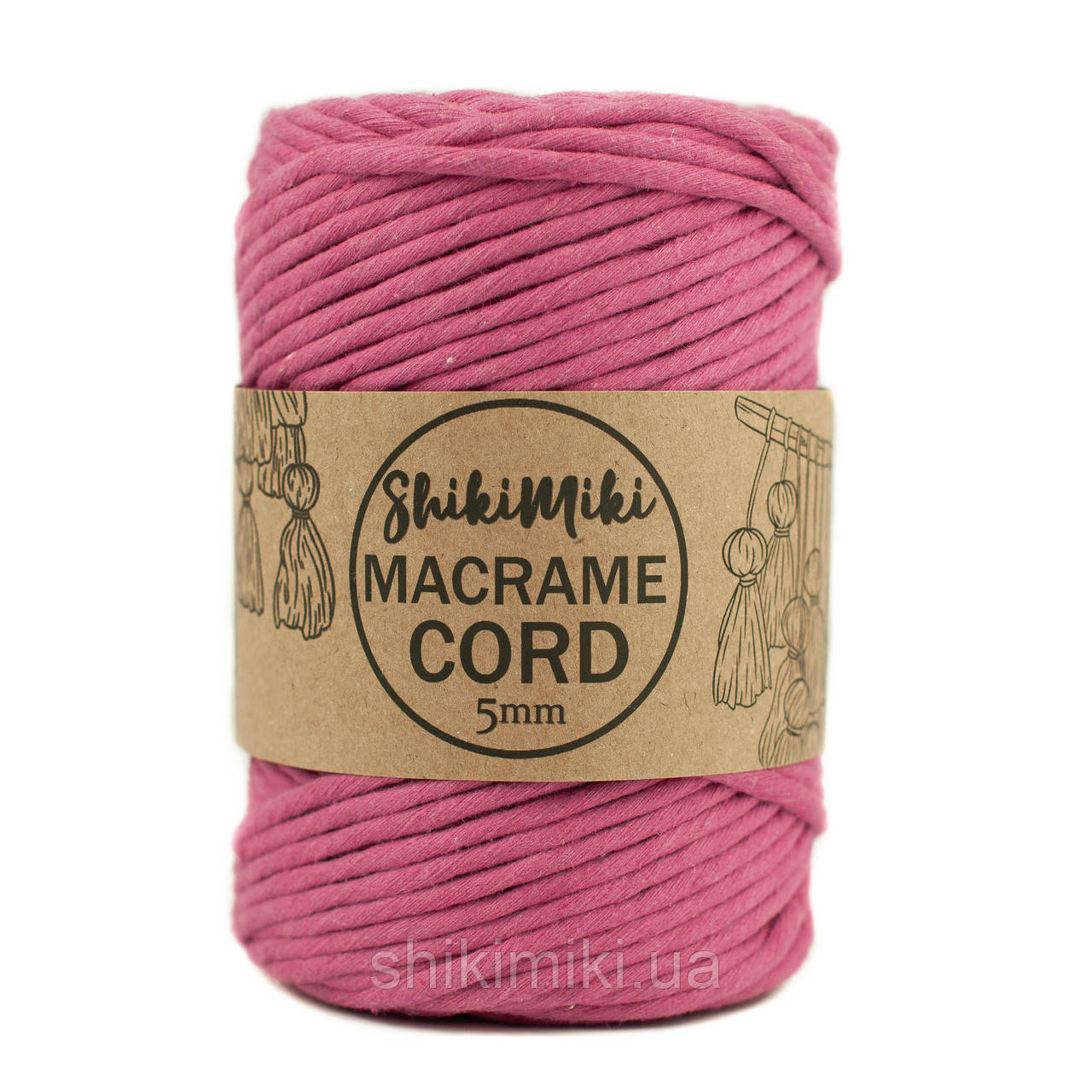 Еко шнур Marame Cord 5 mm, колір Малиновий