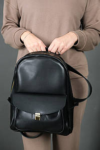 Жіночий шкіряний рюкзак Стамбул, натуральна шкіра італійський Краст колір Чорний