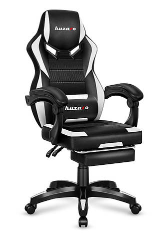 Крісло геймерське комп'ютерне HUZARO FORCE 5.3 White Mesh Оббивка тканина, фото 1
