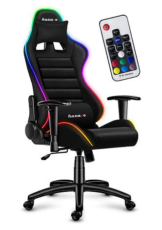 Крісло геймерське комп'ютерне HUZARO FORCE 6.0 RGB З різнокольоровою підсвіткою Mesh Оббивка тканина, фото 1