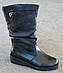 Жіночі зимові чоботи шкіряні на повну широку ногу халяву на танкетці 40 розмір від виробника, фото 2