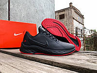 Мужские кожаные кроссовки Nike Zoom Winflo 8 Black Red черные с красным водонепроницаемые