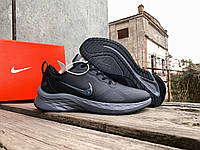 Мужские кожаные кроссовки Nike Zoom Winflo 8 Black Grey черные с серым водонепроницаемые