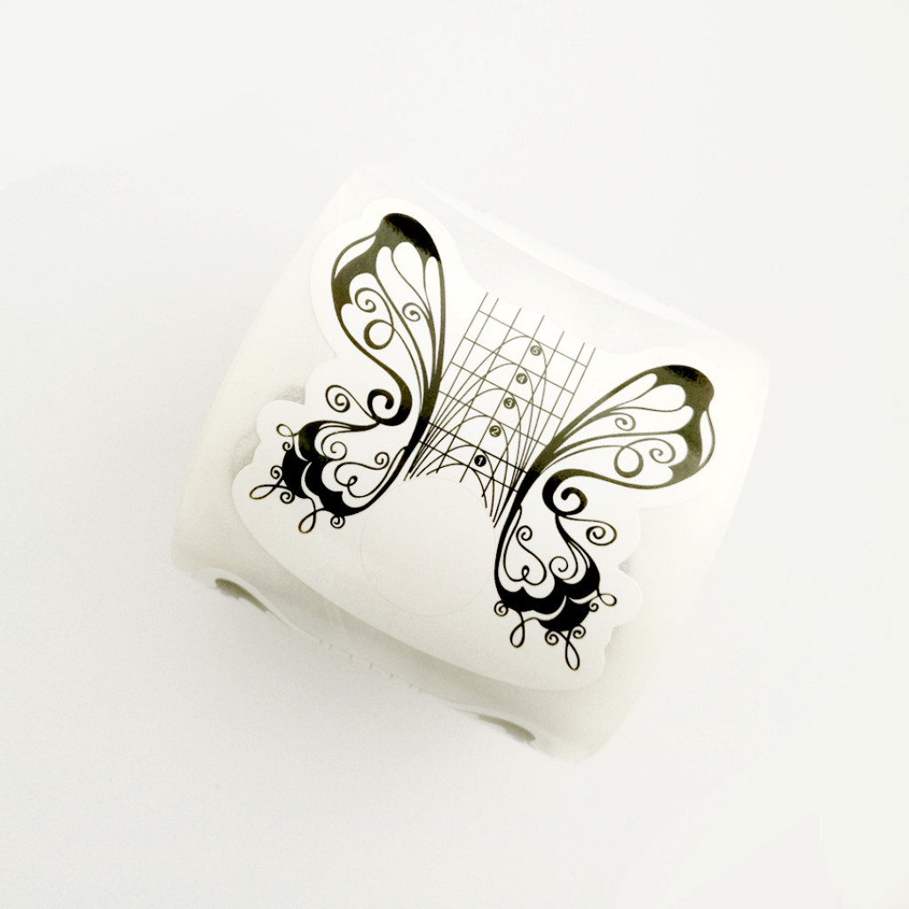 Форма для нарощування нігтів широка(чорна)метелик, фото 1