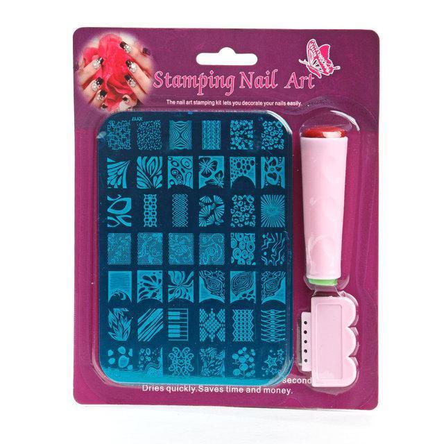 Набір для стемпинга, печатка,штамп на аркуші двостороння (штамп, скрапер)