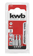 Біта з індустріальної сталі, PH1, 25мм, 3шт, KWB (121001)