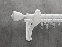 Карниз Quadrum Афина 300 см двойной Белый ретро 25/19 мм гладкая (кольца с крючками)